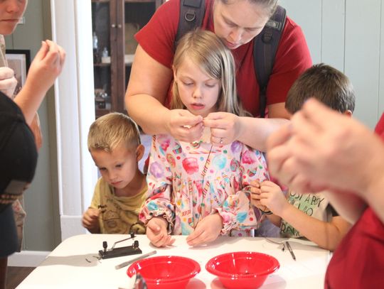 Children learn the language of Morse code