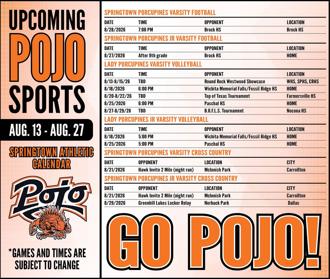 A look ahead at sports