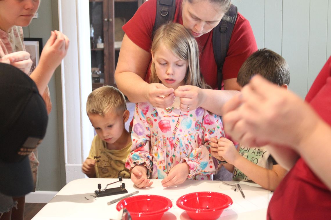 Children learn the language of Morse code Children learn the language of Morse code