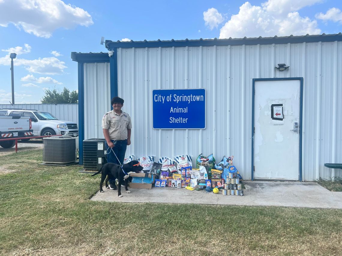 Scout raises $1,010 for Springtown Animal Shelter Scout raises $1,010 for Springtown Animal Shelter