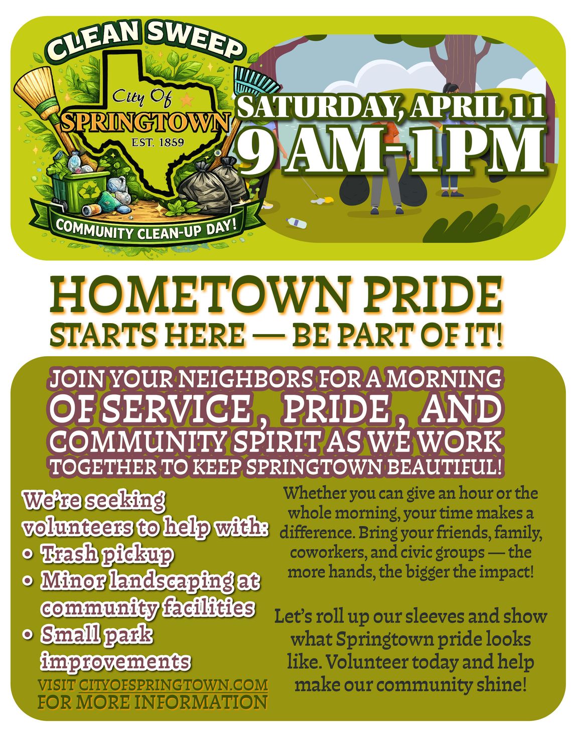 Volunteers needed for community clean-up day